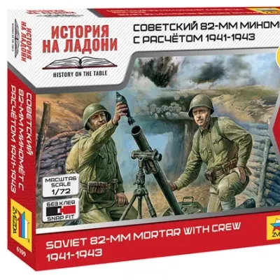 Soviet 82mm Mortar with Crew - Highly Detailed Model Kit