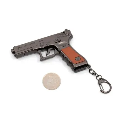 Microgun L Keychain Replica of Glock 18C Pistol with Removable Magazine