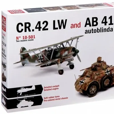 Сборная модель Автомобиль Autoblinda AB 41+ Самолет CR.42 LW