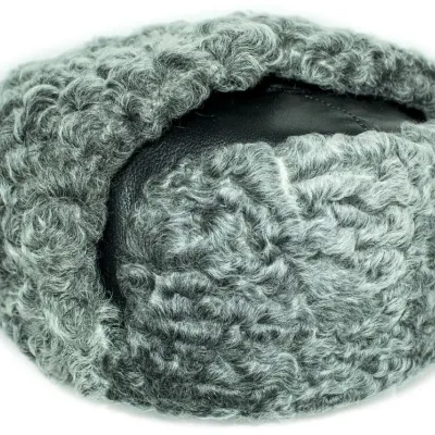 Chapeau aviateur en cuir supérieur Karakul