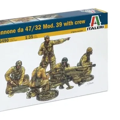47/32 Mod.39 Artillery Gun Assembly Model with Crew