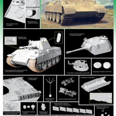 초기 버전 Pz.Beob.Wg.V Ausf.D 전차 조립 모델