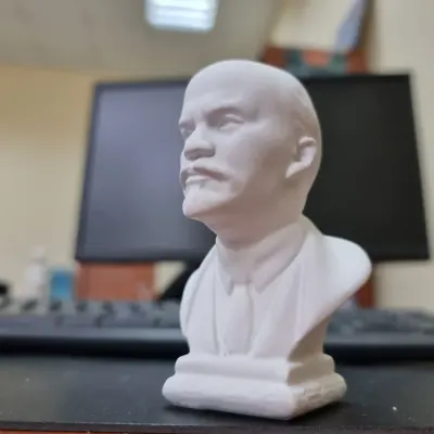 Bust Statue of V.I. Lenin 9.5 cm, USSR, White Color