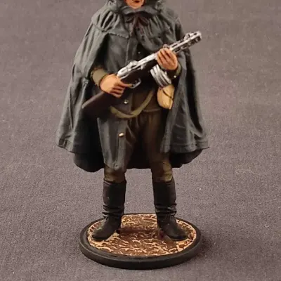 World War II Soviet Soldier with Helmet and Raincoat - 1:32 Scale (54mm) - Great Patriotic War Series