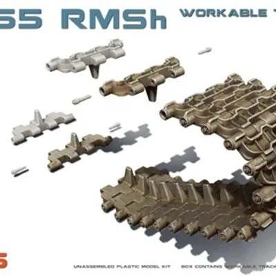 초기형 작동 트랙 포함 T-55 RMSh 조립 모형