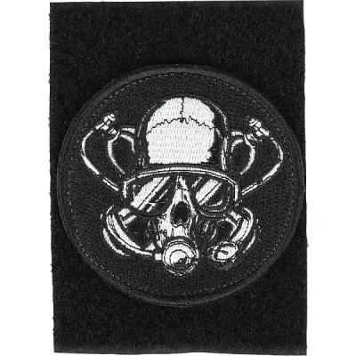 Parche bordado de calavera de buceador con Velcro