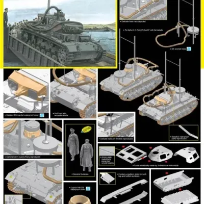 3.7cm 포 장착 Pz.Kpfw.III Ausf.F 전차 모델 키트 - "OPERATION SEELOWE"