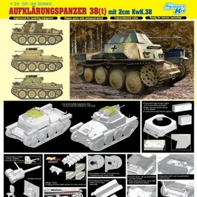 정찰 전차 모델 AUFKLARUNGSPANZER 38(t) 및 2cm KwK38