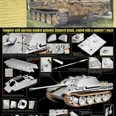 Zimmerit 도장 포함 Jagdpanther Ausf.G1 초기 생산 모델 키트