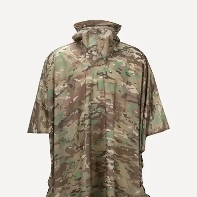 Multipurpose Military Poncho Multipat Rip-Stop Taffeta
