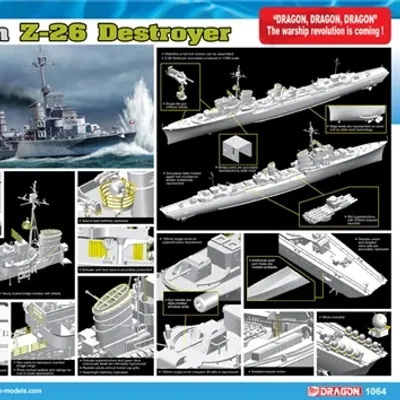 Сборная модель German Z-26 Destroyer