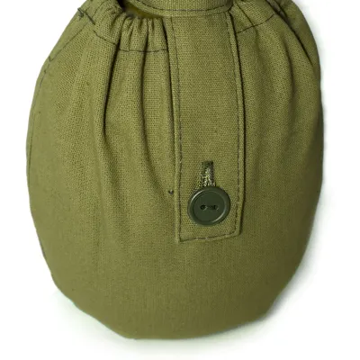 Soviet Military-Style Aluminum Canteen with Protective Case