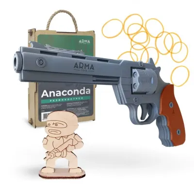 Wooden Replica Colt Anaconda Rubber Band Revolver