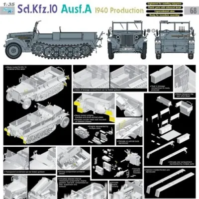 독일 Sd.Kfz.10 Ausf.A 트랙터 모델 키트