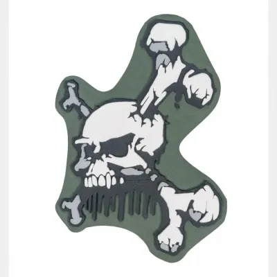 PVC Skull and Bones Patch Olive