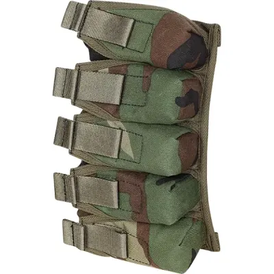 Poche verticale pour 5 munitions VOg-25 en camouflage bois