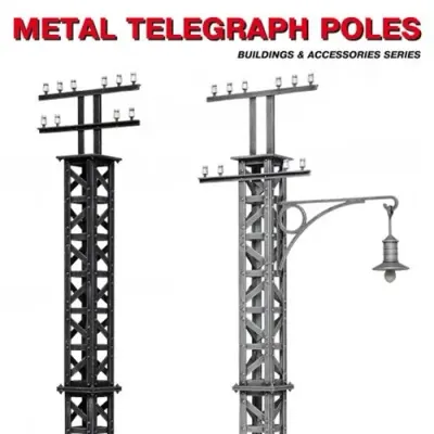 Metal Telegraph Poles Assembly Model