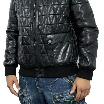 Men`s Demi-Season Leather Jacket MK/17-5K Vegital Vitelino