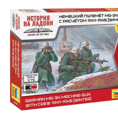 Deutsches MG-34-Maschinengewehr mit Besatzung Winter 1941-1945 Modellbaukasten