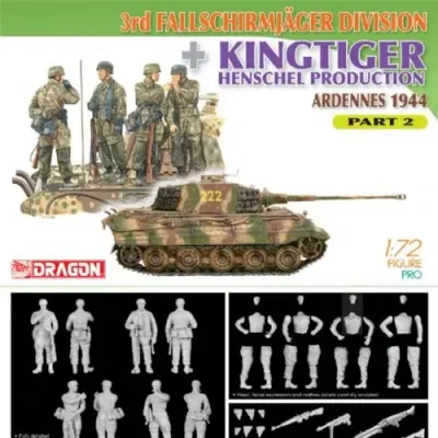 4th Fallschirmjäger Division Tank Crew with Kingtiger Henschel (Ardennes &44) Model Kit