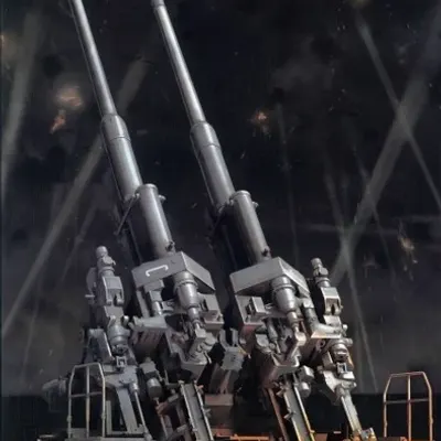 German 12.8 cm FlaK 40 Zwilling Anti-Aircraft Gun Model Kit