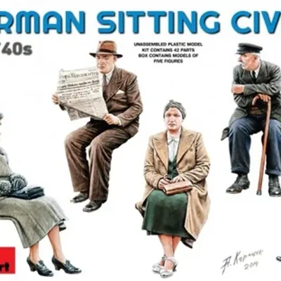 German Sitting Passengers Model Kit 1930s-1940s