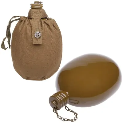 Soviet Army-Style Aluminum Canteen with Cover 750ml