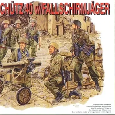 7.5cm Leichtgeschutze 40 w/Gew Machine Gun Crew Assembly Model