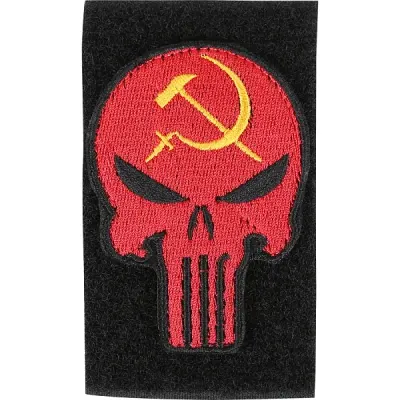 Parche bordado de calavera soviética con Velcro