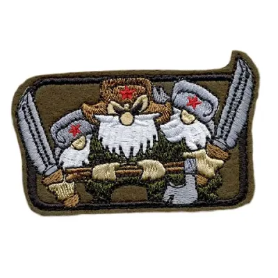 Patch für Mütze mit Velcro "Wir Rasieren uns Seltener und Geben niemals auf" Seidene Stickerei