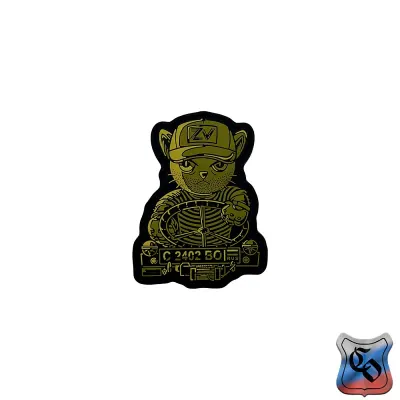 PVC黑色猫司机徽章