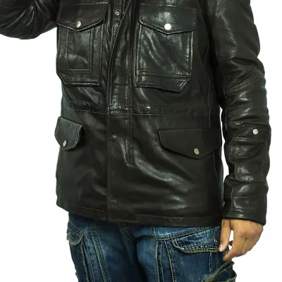 Men`s Demi-Season Leather Jacket MK/17-2K Emora