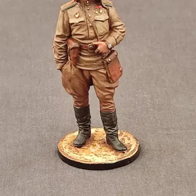 Painted Tin Soldier - Major of the Guards, Tank Battalion Commander. Series: Great Patriotic War. Scale 1:32 (54mm)