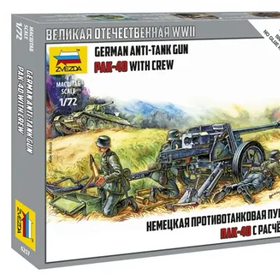 German Anti-Tank Gun PAK-40 with Crew Model Kit