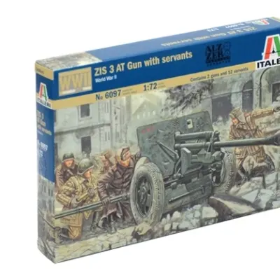 ZIS-3 WWII Russian Anti-Tank Gun Model with Servants
