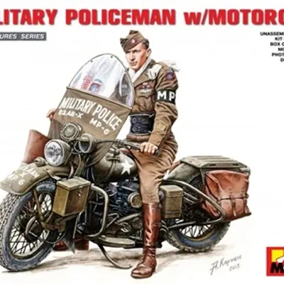 American Police Officer with Motorcycle Model Kit