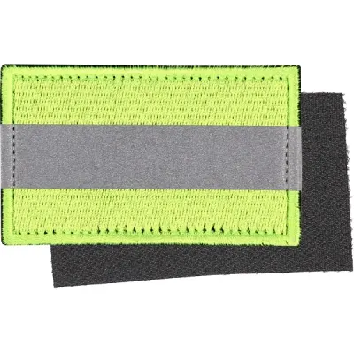 Patch de moralité réfléchissant vert en soie brodée avec Velcro