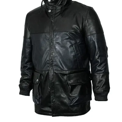 Emora MK/17-8K, chaqueta de cuero con forro de piel para hombre
