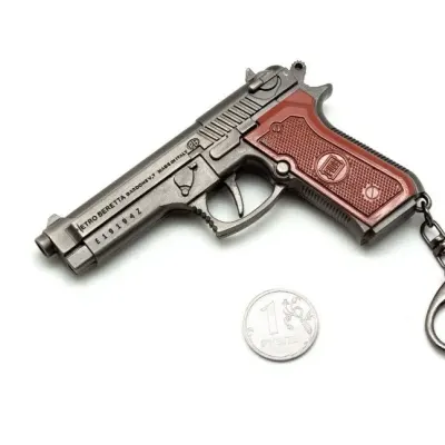 Microgun L Beretta M9 Pistol Keychain with Trigger Action